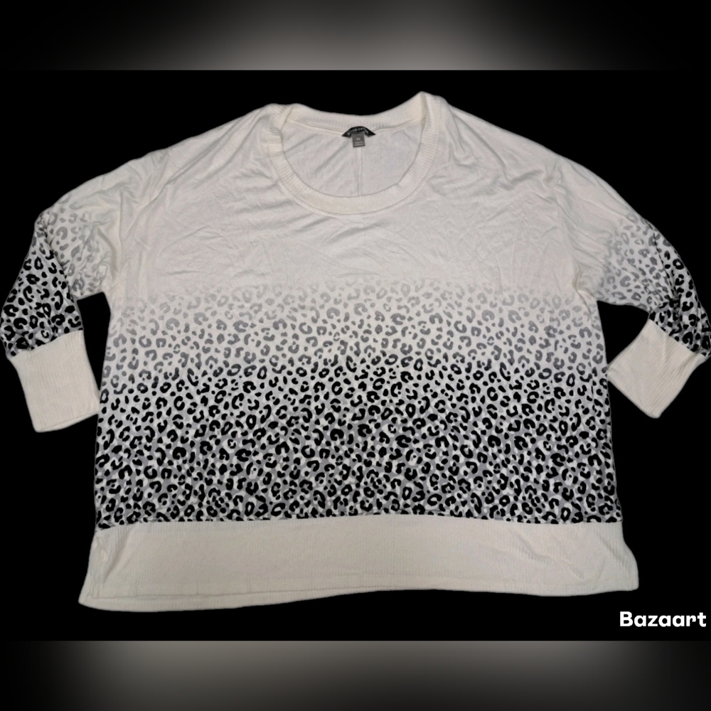 Ultra Soft Ombre Animal Print Sweater By Falls Creek-Size 2x